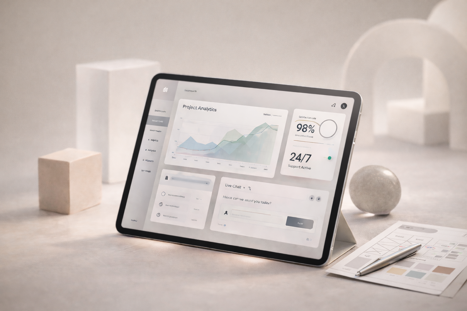 modern software development team working on multiple screens with code, clean lighting, professional photography